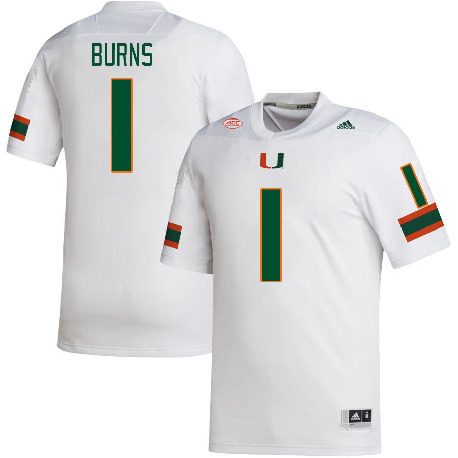 #1 Artie Burns Miami Hurricanes Jerseys Football Stitched-White